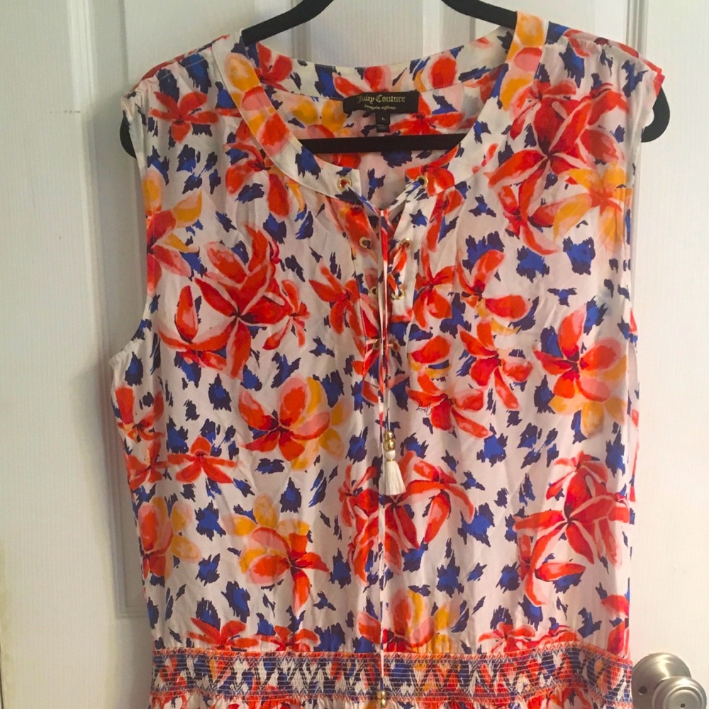 Juicy Couture silk dress - plumeria print 🌺